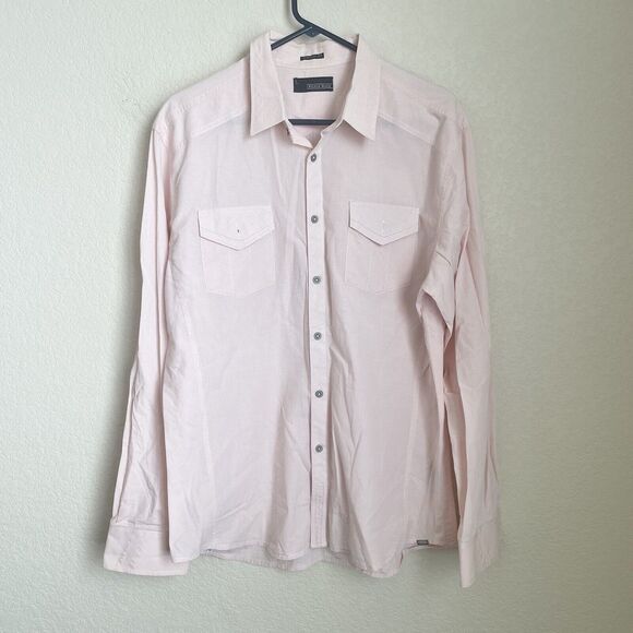 Buckle Black Other - Buckle Black Mens Large Button Up Shirt Peach Long Sleeve Cotton Athletic Fit